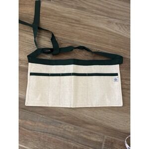 Hearth & Hand Magnolia Green & Cream Canvas Apron NWOT
